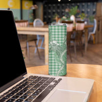Green Hawaii Palaka Cowboy Turtle Skinny Tumbler Hawaiian Paniolo Puakenikeni Maile Lei DT05 - Polynesian Pride