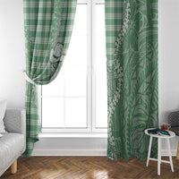 Green Hawaii Palaka Cowboy Turtle Window Curtain Hawaiian Paniolo Puakenikeni Maile Lei - Polynesian Pride