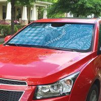 Blue Hawaii Palaka Cowboy Turtle Auto Sun Shade Hawaiian Paniolo Puakenikeni Maile Lei - Polynesian Pride