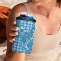 Blue Hawaii Palaka Cowboy Turtle 4 in 1 Can Cooler Tumbler Hawaiian Paniolo Puakenikeni Maile Lei DT05 - Polynesian Pride