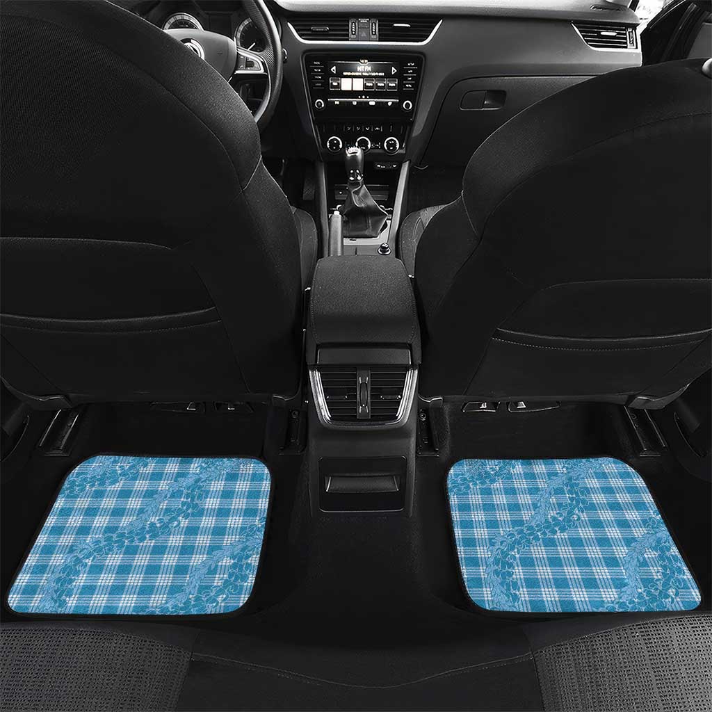 Blue Hawaii Palaka Cowboy Turtle Car Mats Hawaiian Paniolo Puakenikeni Maile Lei - Polynesian Pride
