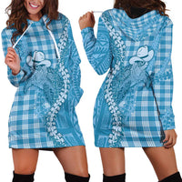 Blue Hawaii Palaka Cowboy Turtle Hoodie Dress Hawaiian Paniolo Puakenikeni Maile Lei DT05 - Polynesian Pride