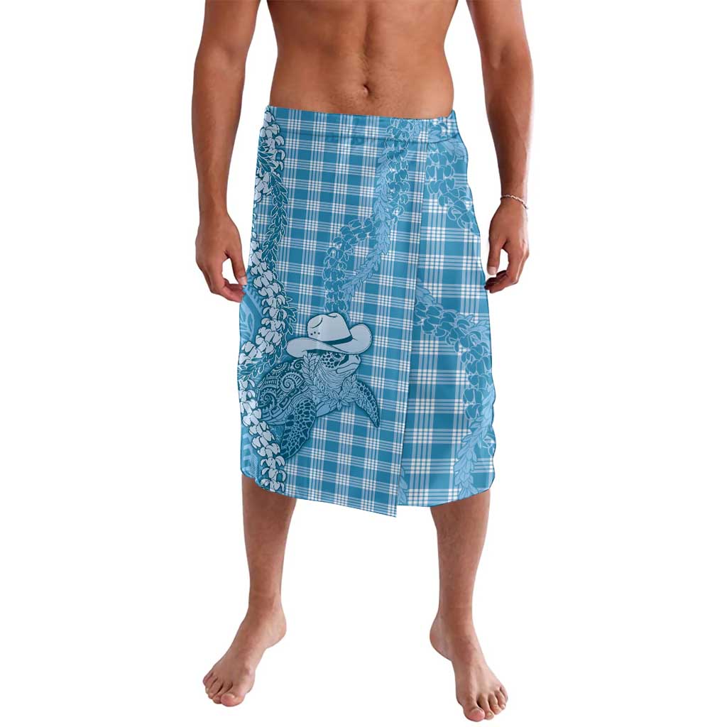 Blue Hawaii Palaka Cowboy Turtle Lavalava Hawaiian Paniolo Puakenikeni Maile Lei - Polynesian Pride