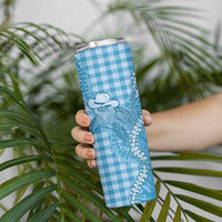 Blue Hawaii Palaka Cowboy Turtle Skinny Tumbler Hawaiian Paniolo Puakenikeni Maile Lei DT05 - Polynesian Pride