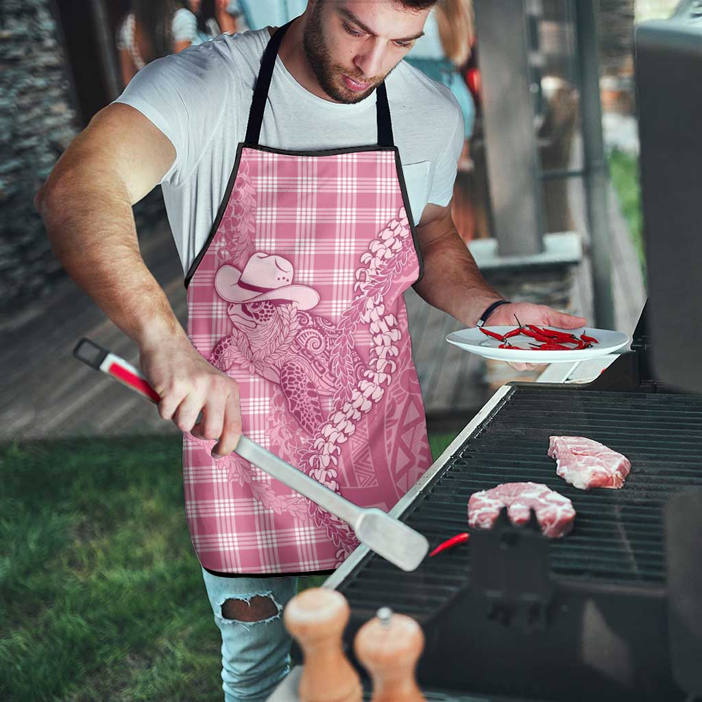 Pink Hawaii Palaka Cowboy Turtle Apron Hawaiian Paniolo Puakenikeni Maile Lei - Polynesian Pride