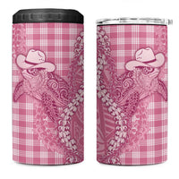 Pink Hawaii Palaka Cowboy Turtle 4 in 1 Can Cooler Tumbler Hawaiian Paniolo Puakenikeni Maile Lei DT05 One Size: 16 oz Pink - Polynesian Pride