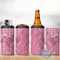 Pink Hawaii Palaka Cowboy Turtle 4 in 1 Can Cooler Tumbler Hawaiian Paniolo Puakenikeni Maile Lei DT05 - Polynesian Pride