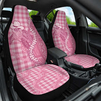 Pink Hawaii Palaka Cowboy Turtle Car Seat Cover Hawaiian Paniolo Puakenikeni Maile Lei DT05 One Size Pink - Polynesian Pride