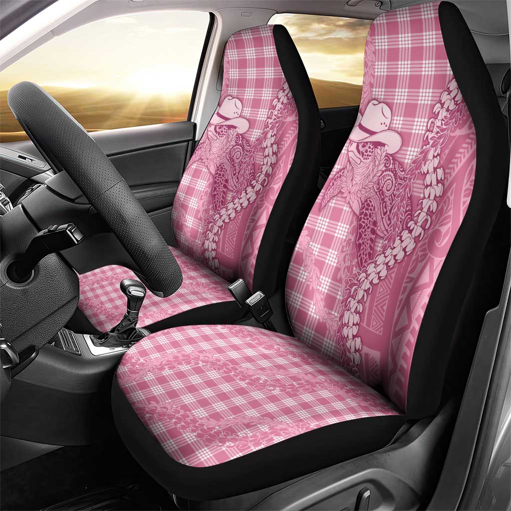 Pink Hawaii Palaka Cowboy Turtle Car Seat Cover Hawaiian Paniolo Puakenikeni Maile Lei DT05 - Polynesian Pride