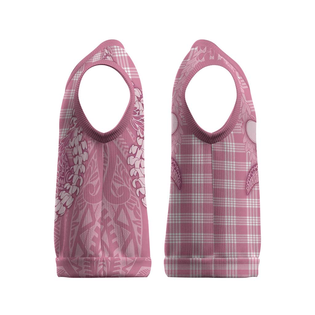Pink Hawaii Palaka Cowboy Turtle Christmas Knitted V-Neck Vest Hawaiian Paniolo Puakenikeni Maile Lei DT05 - Polynesian Pride