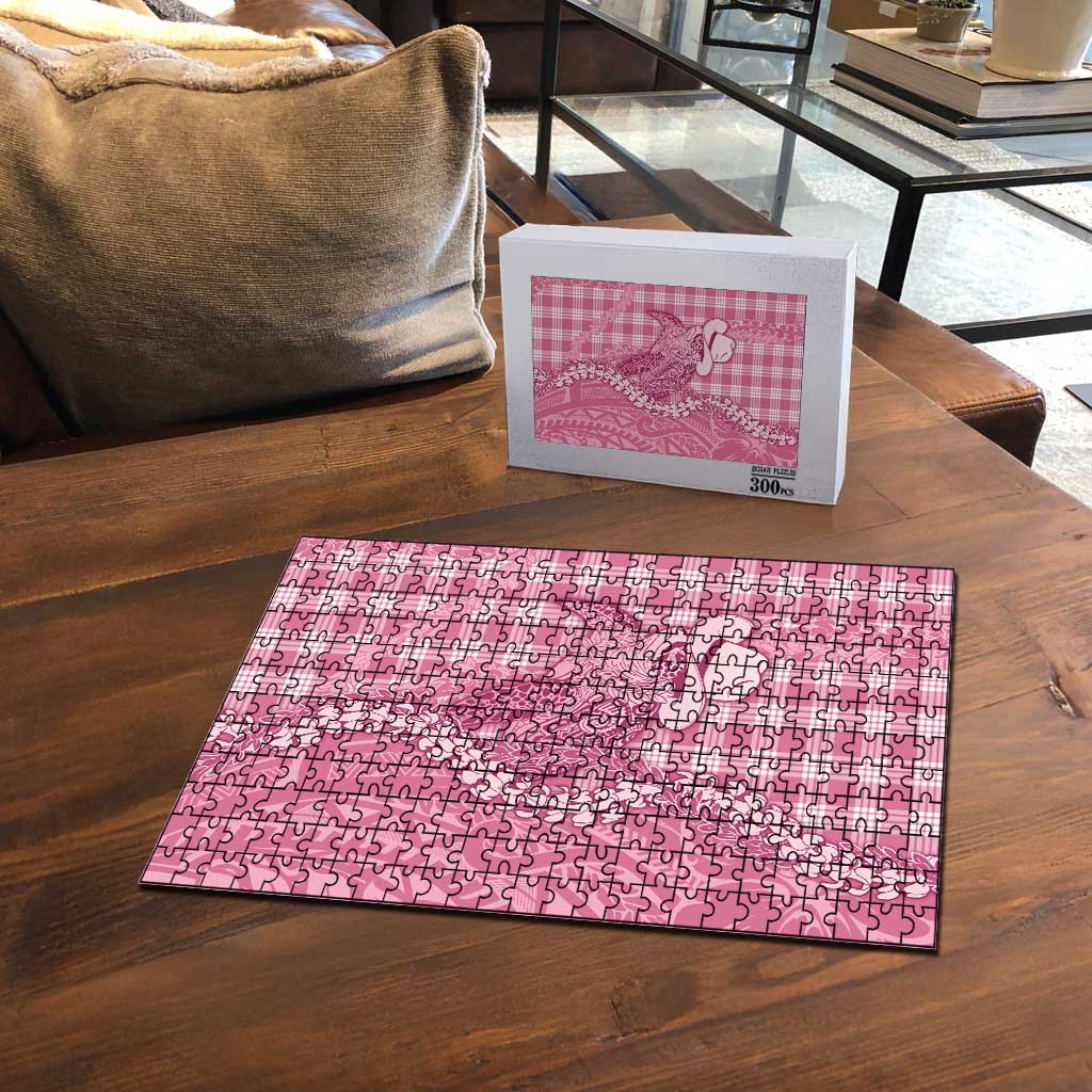 Pink Hawaii Palaka Cowboy Turtle Puzzle Hawaiian Paniolo Puakenikeni Maile Lei - Polynesian Pride