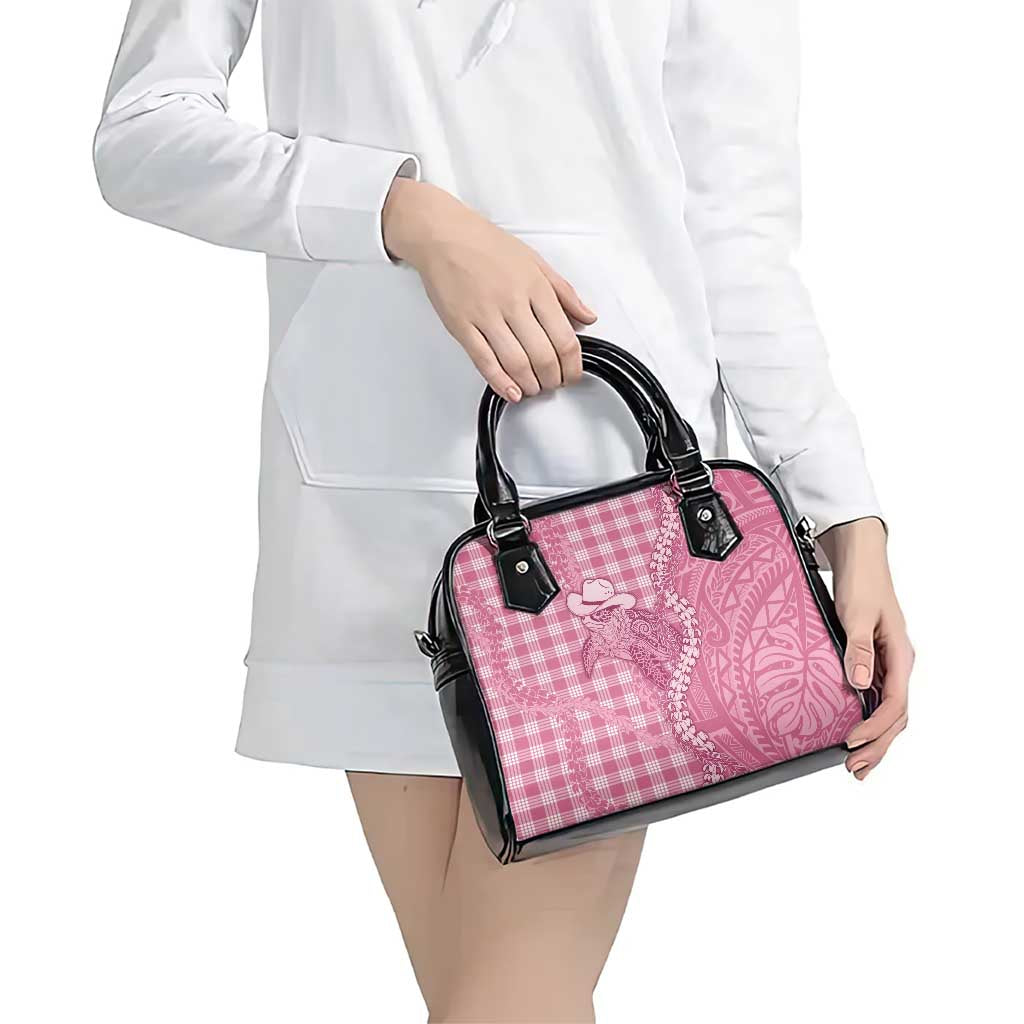 Pink Hawaii Palaka Cowboy Turtle Shoulder Handbag Hawaiian Paniolo Puakenikeni Maile Lei - Polynesian Pride