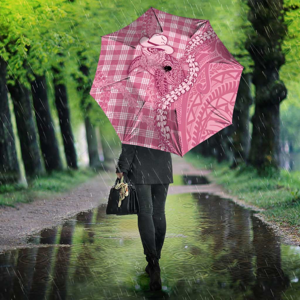 Pink Hawaii Palaka Cowboy Turtle Umbrella Hawaiian Paniolo Puakenikeni Maile Lei - Polynesian Pride