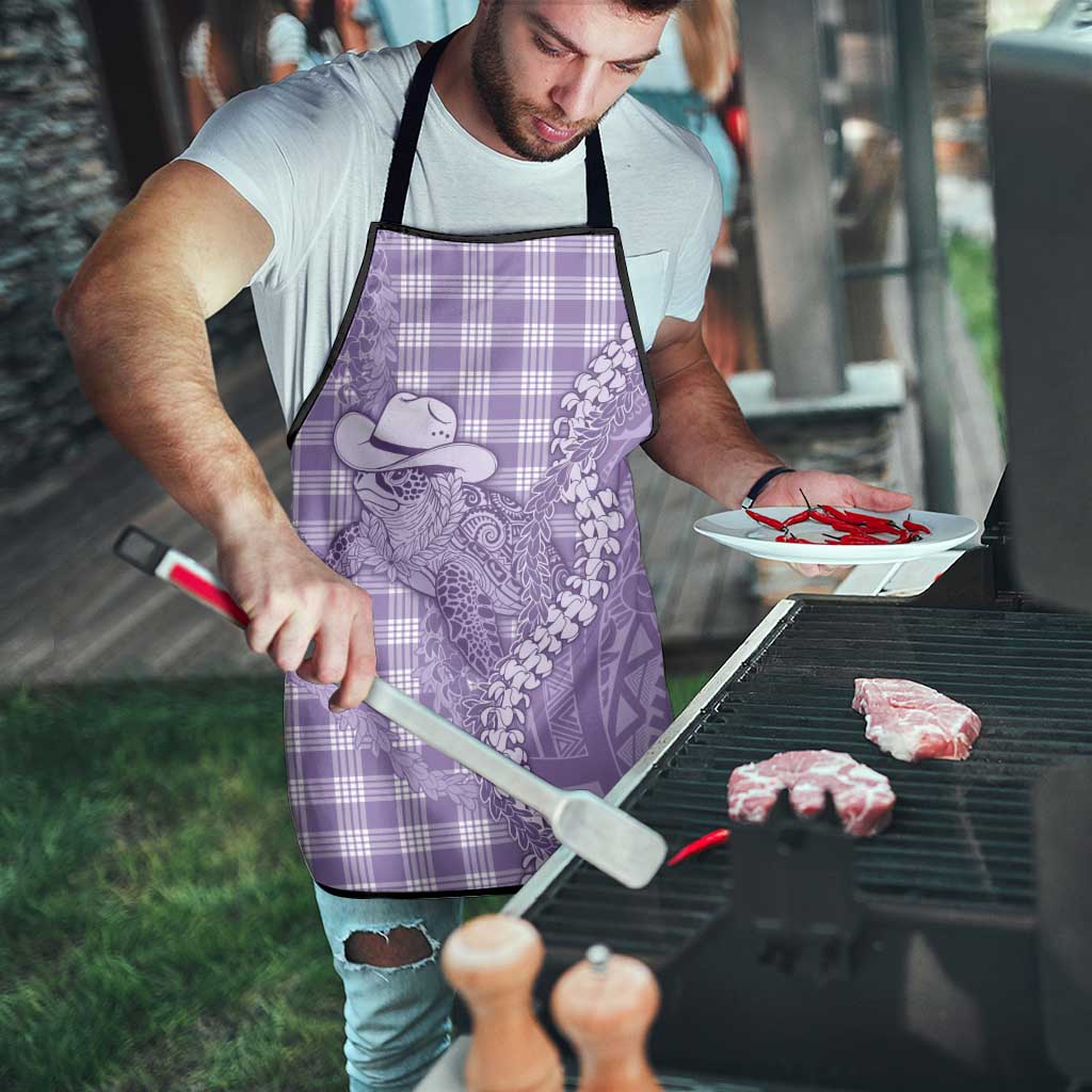 Purple Hawaii Palaka Cowboy Turtle Apron Hawaiian Paniolo Puakenikeni Maile Lei - Polynesian Pride