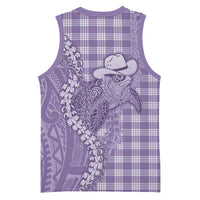 Purple Hawaii Palaka Cowboy Turtle Basketball Jersey Hawaiian Paniolo Puakenikeni Maile Lei DT05 - Polynesian Pride