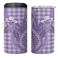 Purple Hawaii Palaka Cowboy Turtle 4 in 1 Can Cooler Tumbler Hawaiian Paniolo Puakenikeni Maile Lei DT05 One Size: 16 oz Purple - Polynesian Pride