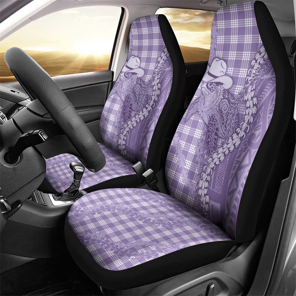 Purple Hawaii Palaka Cowboy Turtle Car Seat Cover Hawaiian Paniolo Puakenikeni Maile Lei DT05 - Polynesian Pride
