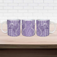 Purple Hawaii Palaka Cowboy Turtle Ceramic Mug Hawaiian Paniolo Puakenikeni Maile Lei - Polynesian Pride