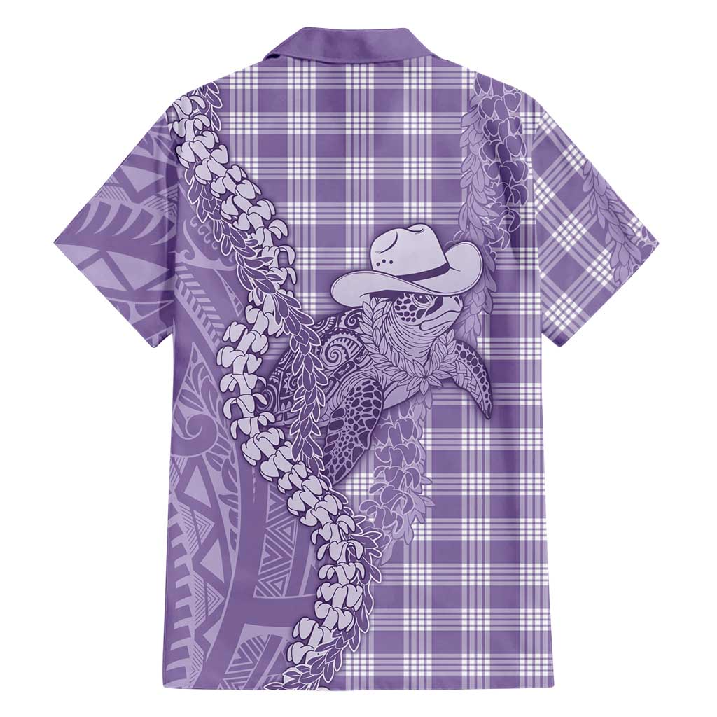Purple Hawaii Palaka Cowboy Turtle Family Matching Mermaid Dress and Hawaiian Shirt Hawaiian Paniolo Puakenikeni Maile Lei DT05 - Polynesian Pride
