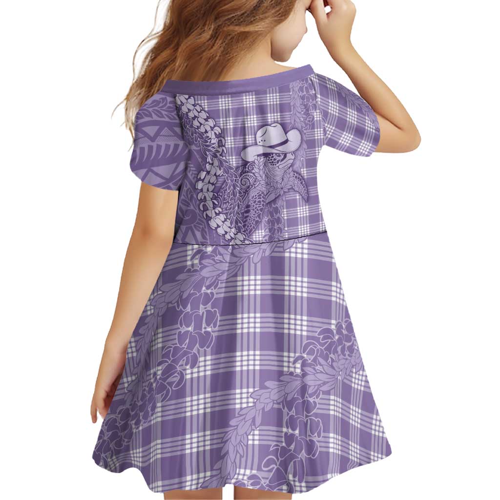 Purple Hawaii Palaka Cowboy Turtle Family Matching Puletasi and Hawaiian Shirt Hawaiian Paniolo Puakenikeni Maile Lei DT05 - Polynesian Pride