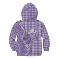 Purple Hawaii Palaka Cowboy Turtle Kid Hoodie Hawaiian Paniolo Puakenikeni Maile Lei DT05 - Polynesian Pride
