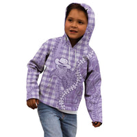 Purple Hawaii Palaka Cowboy Turtle Kid Hoodie Hawaiian Paniolo Puakenikeni Maile Lei DT05 - Polynesian Pride