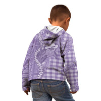 Purple Hawaii Palaka Cowboy Turtle Kid Hoodie Hawaiian Paniolo Puakenikeni Maile Lei DT05 - Polynesian Pride