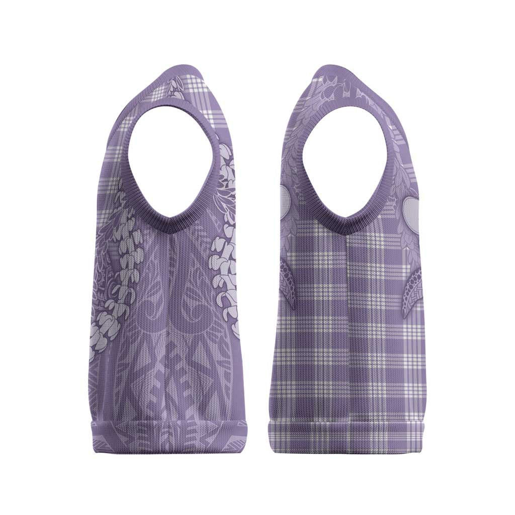 Purple Hawaii Palaka Cowboy Turtle Christmas Knitted V-Neck Vest Hawaiian Paniolo Puakenikeni Maile Lei DT05 - Polynesian Pride