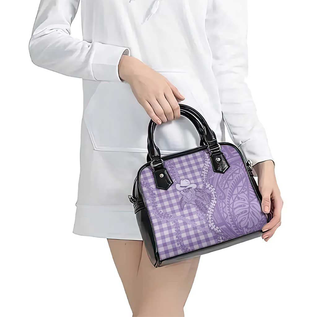 Purple Hawaii Palaka Cowboy Turtle Shoulder Handbag Hawaiian Paniolo Puakenikeni Maile Lei - Polynesian Pride