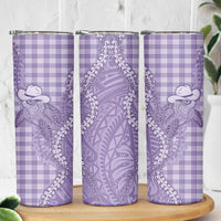 Purple Hawaii Palaka Cowboy Turtle Skinny Tumbler Hawaiian Paniolo Puakenikeni Maile Lei DT05 - Polynesian Pride