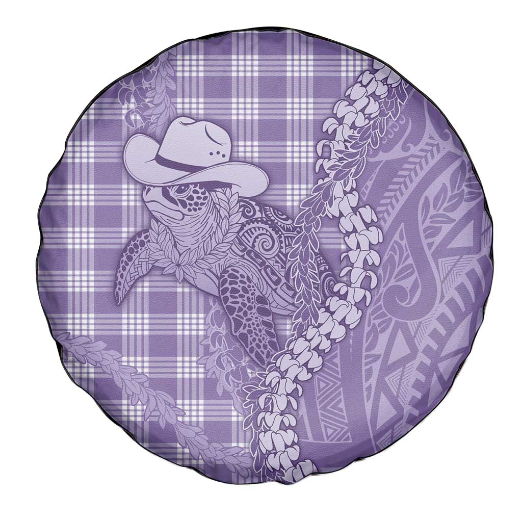 Purple Hawaii Palaka Cowboy Turtle Spare Tire Cover Hawaiian Paniolo Puakenikeni Maile Lei DT05 - Polynesian Pride