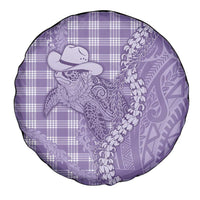 Purple Hawaii Palaka Cowboy Turtle Spare Tire Cover Hawaiian Paniolo Puakenikeni Maile Lei DT05 - Polynesian Pride