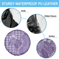 Purple Hawaii Palaka Cowboy Turtle Spare Tire Cover Hawaiian Paniolo Puakenikeni Maile Lei DT05 - Polynesian Pride