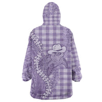 Purple Hawaii Palaka Cowboy Turtle Wearable Blanket Hoodie Hawaiian Paniolo Puakenikeni Maile Lei DT05 - Polynesian Pride