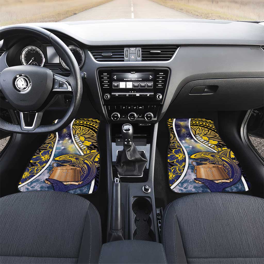 Tokelau Car Mats National Badge Waves Style