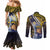 Personalised Tokelau Couples Matching Mermaid Dress and Long Sleeve Button Shirt National Badge Waves Style