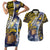 Personalised Tokelau Couples Matching Short Sleeve Bodycon Dress and Hawaiian Shirt National Badge Waves Style