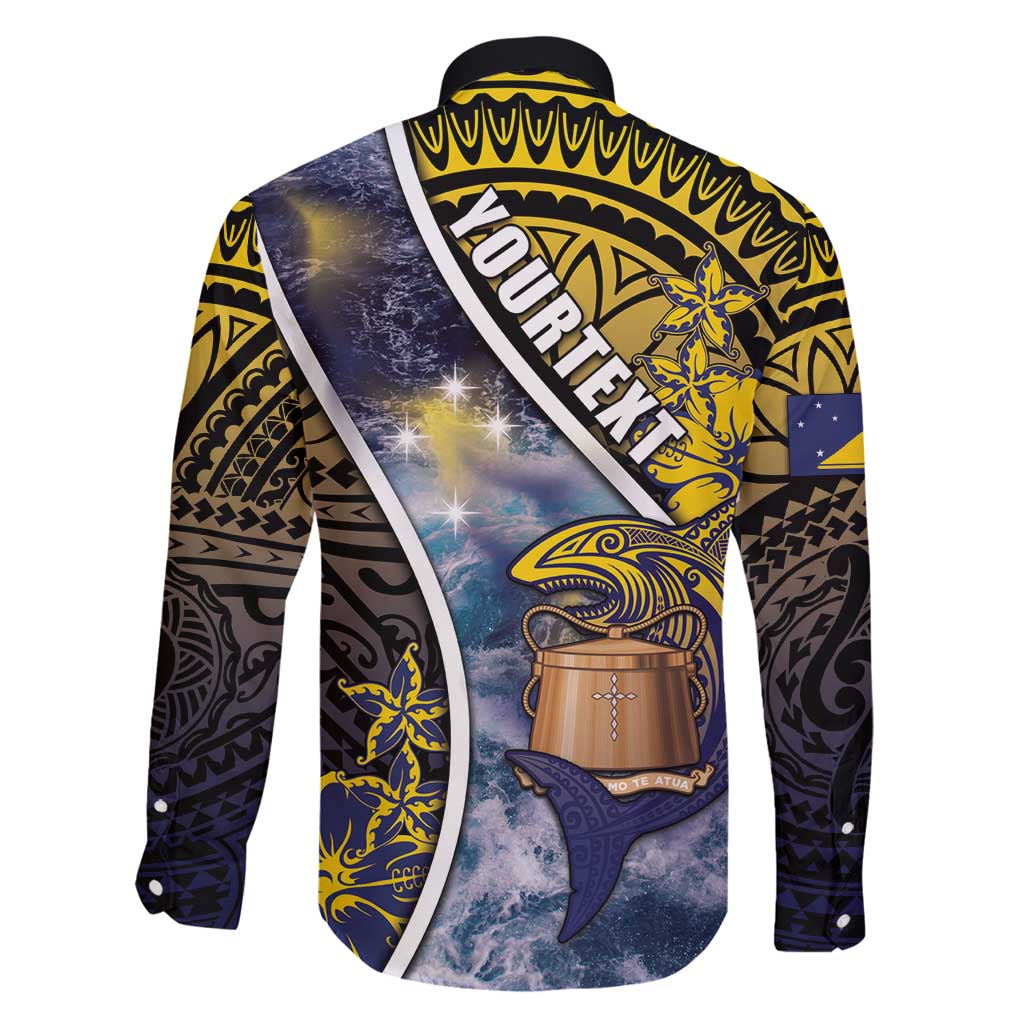 Personalised Tokelau Family Matching Mermaid Dress and Hawaiian Shirt National Badge Waves Style DT05 - Polynesian Pride