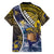 Personalised Tokelau Family Matching Off Shoulder Maxi Dress and Hawaiian Shirt National Badge Waves Style