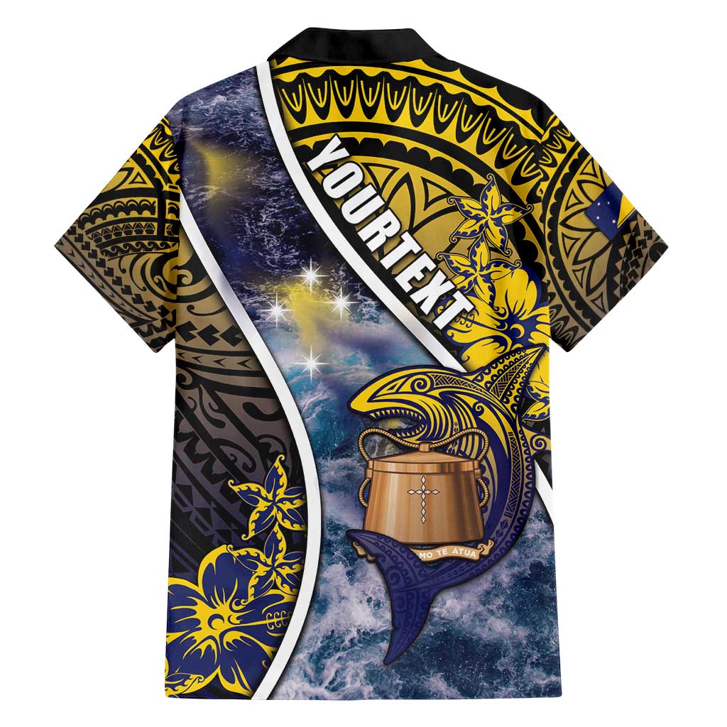 Personalised Tokelau Family Matching Puletasi and Hawaiian Shirt National Badge Waves Style