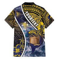 Personalised Tokelau Family Matching Tank Maxi Dress and Hawaiian Shirt National Badge Waves Style DT05 - Polynesian Pride