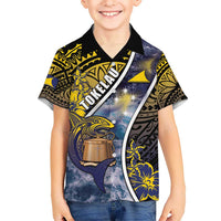 Personalised Tokelau Hawaiian Shirt National Badge Waves Style