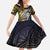 Personalised Tokelau Kid Short Sleeve Dress National Badge Waves Style