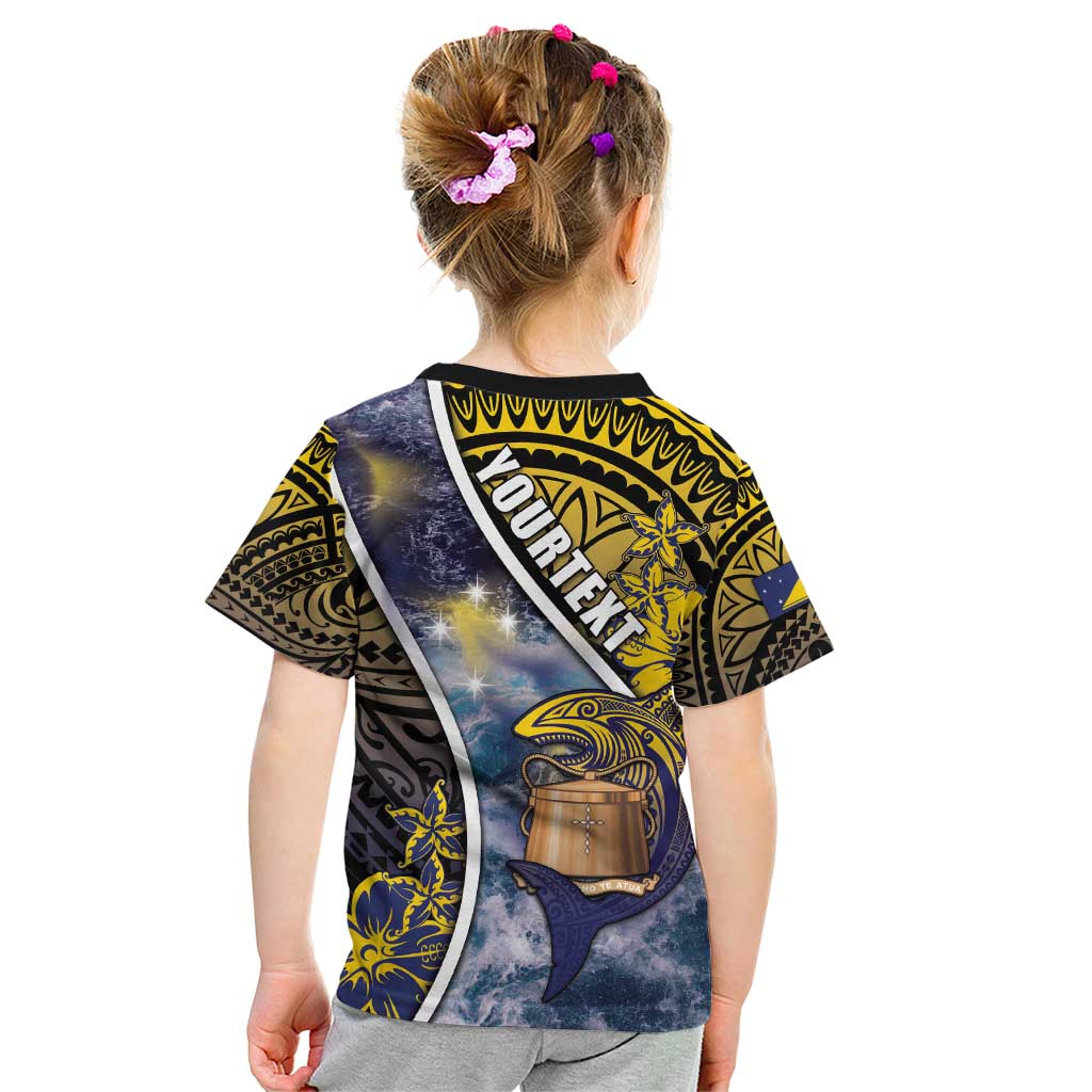 Personalised Tokelau Kid T Shirt National Badge Waves Style