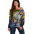 Personalised Tokelau Off Shoulder Sweater National Badge Waves Style