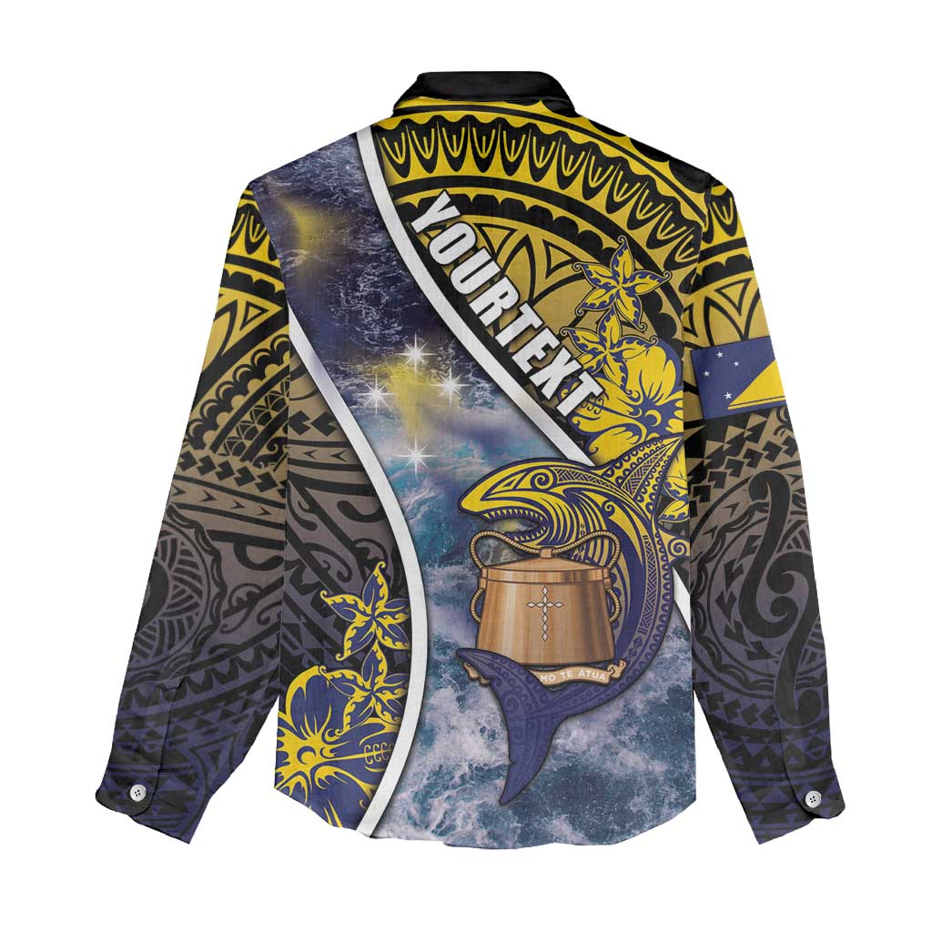 Personalised Tokelau Women Casual Shirt National Badge Waves Style