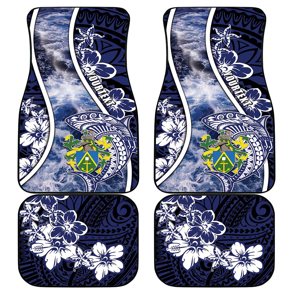 Pitcairn Islands Car Mats Coat Of Arms Waves Style