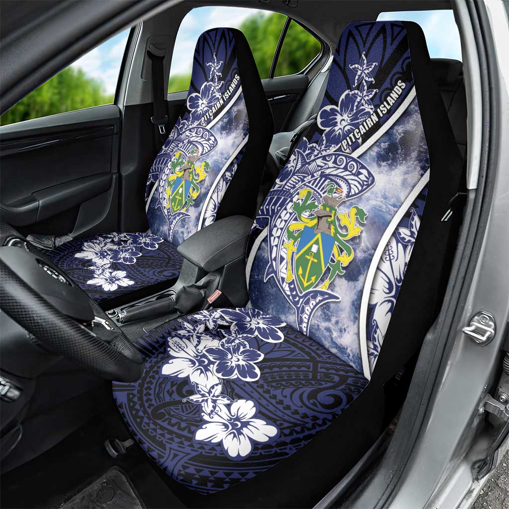 Pitcairn Islands Car Seat Cover Coat Of Arms Waves Style