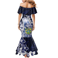 Personalised Pitcairn Islands Family Matching Mermaid Dress and Hawaiian Shirt Coat Of Arms Waves Style DT05 - Polynesian Pride