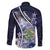 Personalised Pitcairn Islands Family Matching Off The Shoulder Long Sleeve Dress and Hawaiian Shirt Coat Of Arms Waves Style